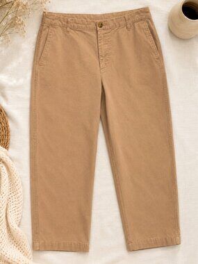 J.Crew High-Rise Girlfriend Chino Pants | Beige Khaki Cropped Straight Leg, 16